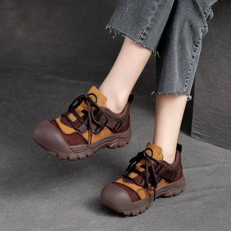 Sports Jumpsuit Women Stylish Patchwork Retro Casual Shoes