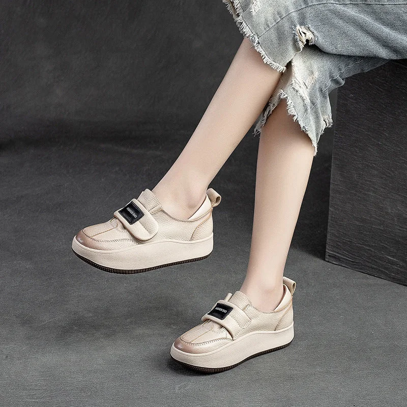 Stunning Fashion Women Fashion Leather Velcro Tape Casual Shoes