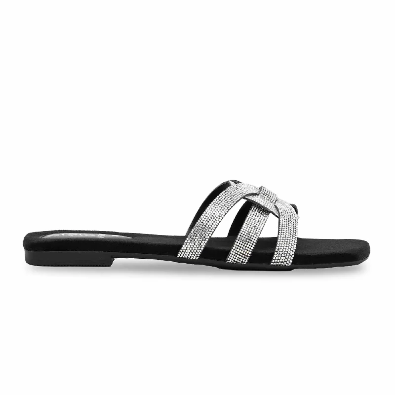 Leisure Travel Black Fancy Slipper FN7880