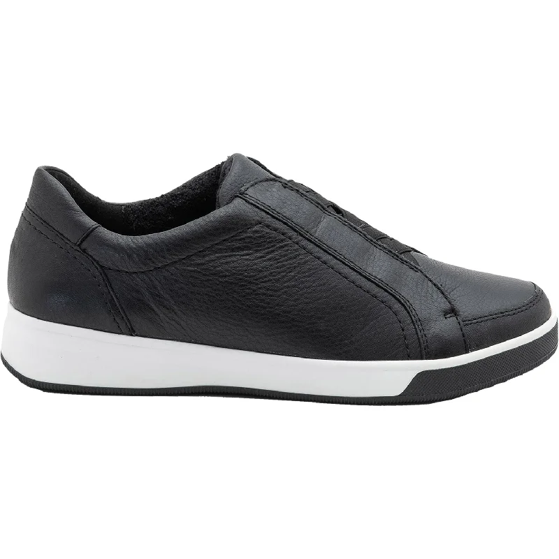 Trendy Traveler Women's Ara Rei Low Slip-On Black Leather