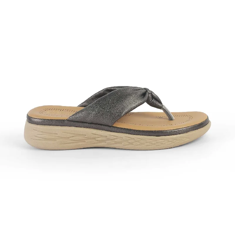 High-end atmosphere Tresmode Habe Pewter Women's Casual Wedge Sandals