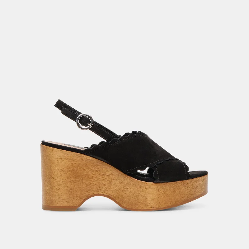 Low-key Luxury DILION WEDGES BLACK NUBUCK