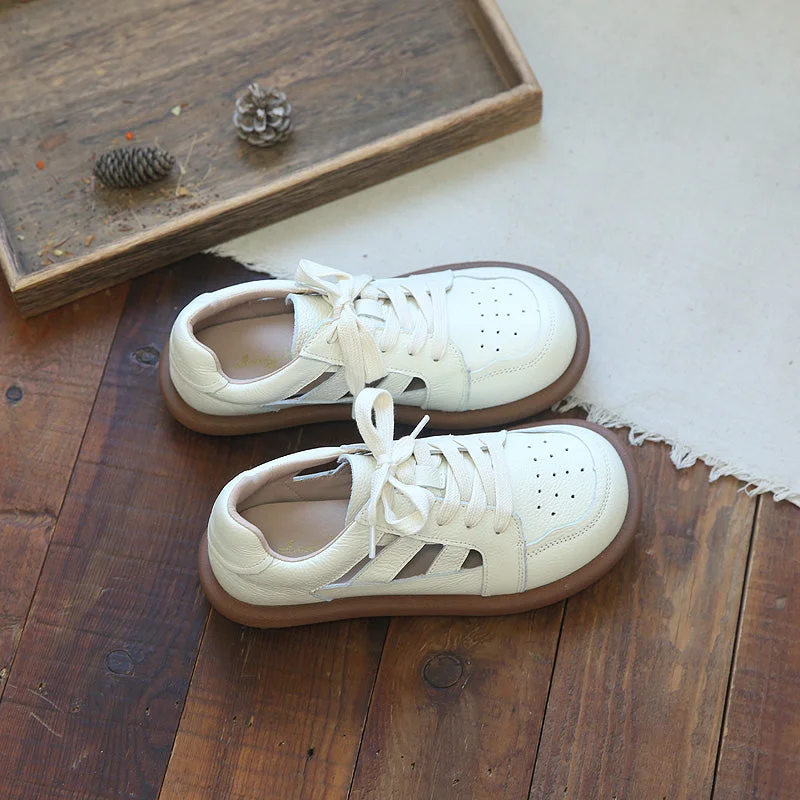 Design Perception Women Summer Hollow Soft Leather Casual Shoes