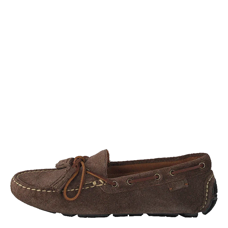 Sports Casual Style Anders Tasseled Suede Driver Chocolate Brown