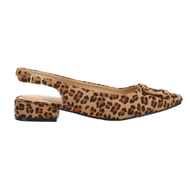 High-quality fabrics Sweetie Leopard Slingback Flats