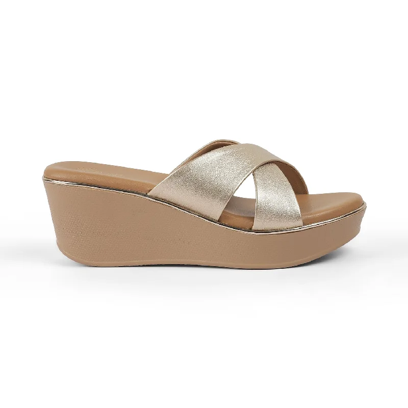 Simple research Tresmode Metsav Gold Women's Dress Wedge Sandals