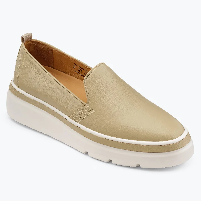 Casual And Versatile Sutton Leather Sneaker - Oatmeal