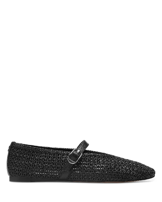 Stand-up collar design Lova Black Raffia