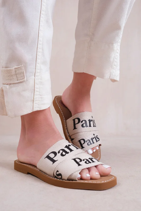 High-quality fabrics COBRA FLAT SANDALS WITH CROSS OVER BAND IN NUDE FAUX LEATHER