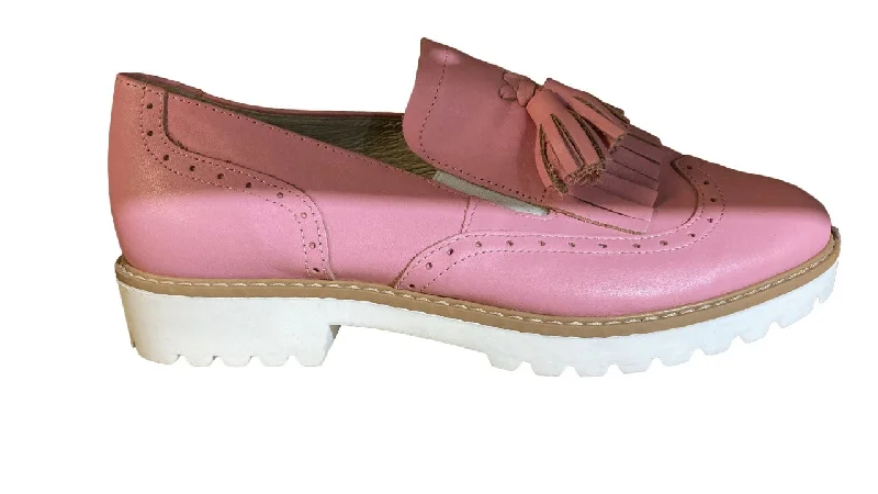 Single-shoulder Neck Design Zapato Light Pink Women's Loafer