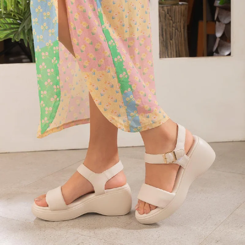 Elegant Style Tresmode Fashio Beige Women's Casual Wedge Sandals