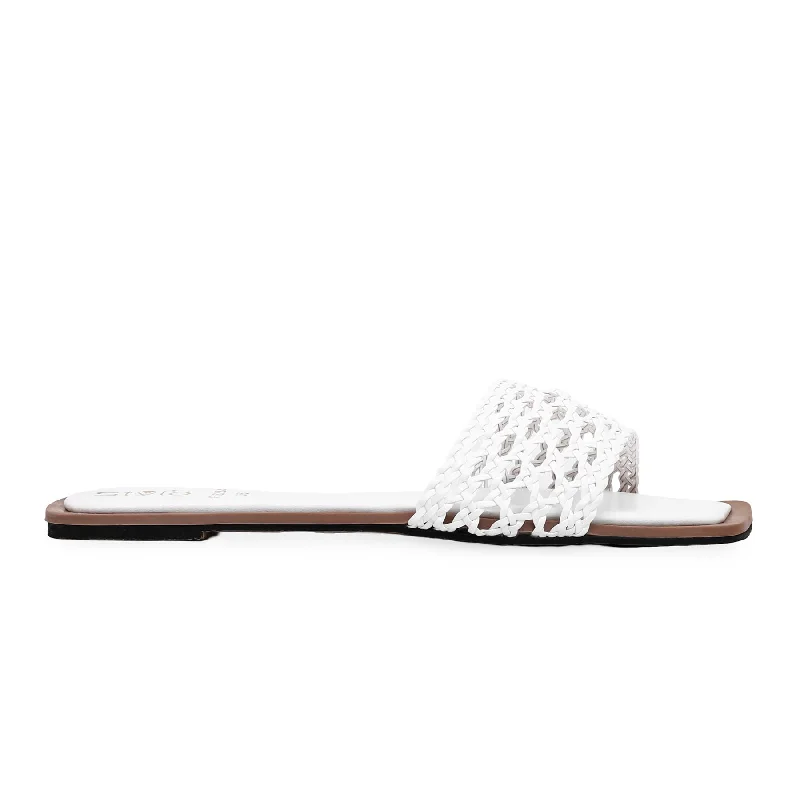 Party Wear White Formal Slipper FR8234