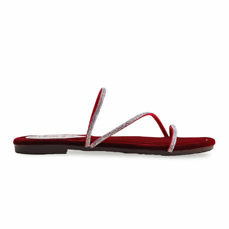 Street Style Maroon Casual Slipper CL1958
