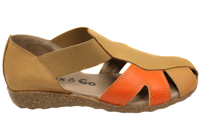 Exquisite workmanship Flex & Go Skyler Womens Comfort Leather Sandals Shoes Made In Portugal