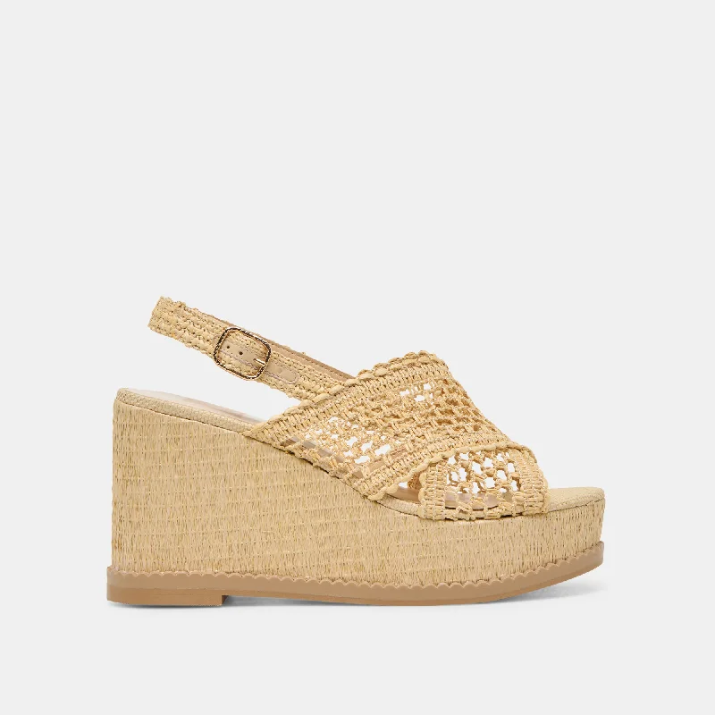 Casual And Versatile DEXLER WEDGES LT NATURAL WOVEN RAFFIA