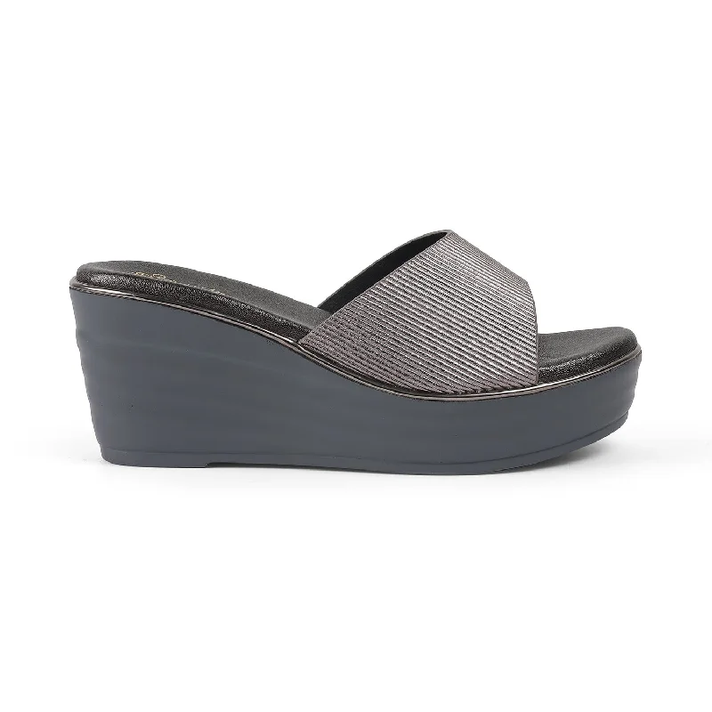 Sports Casual Style Tresmode Ance Pewter Women's Dress Wedge Sandals