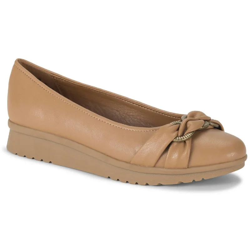 Playful Style Baretraps Womens Aurora Faux Leather Slip-On Ballet Flats