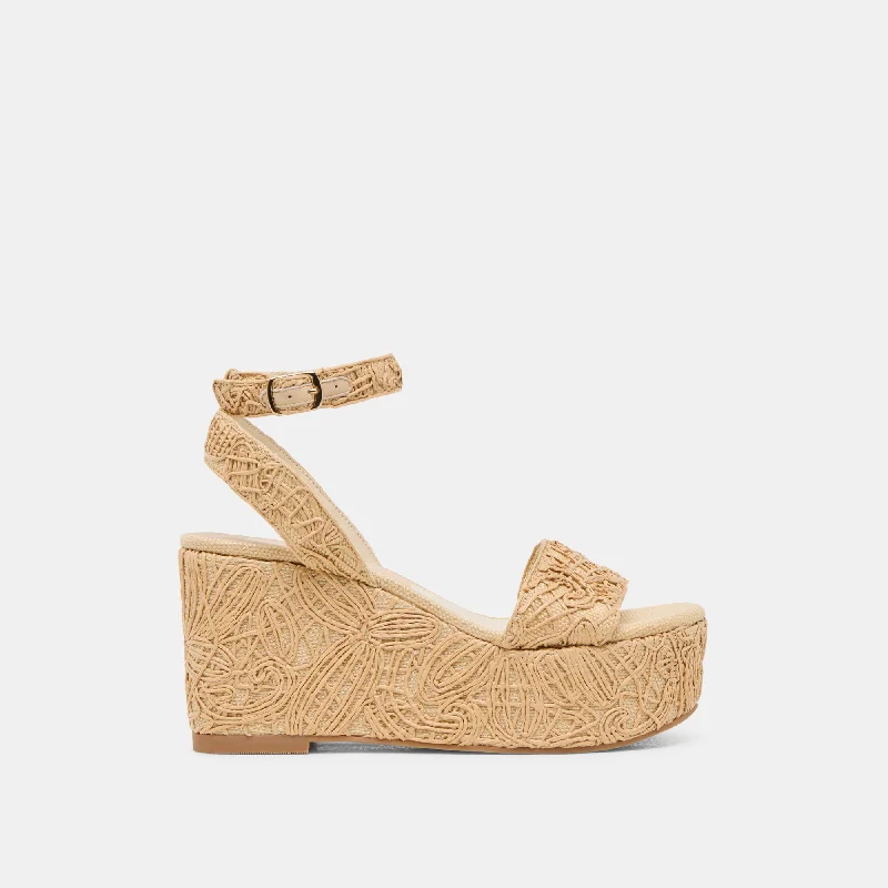 Comfortable And Simple TALISA WEDGES NATURAL MACRAME