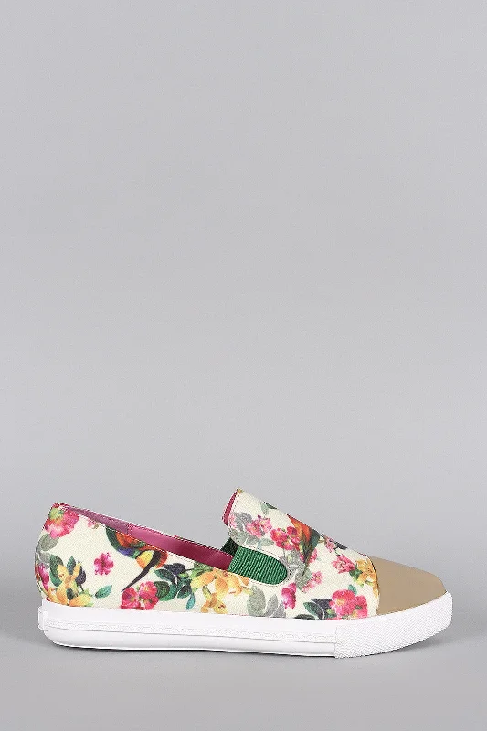 British casual Priveleged Floral Toe Cap Pointy Toe Loafer Flat