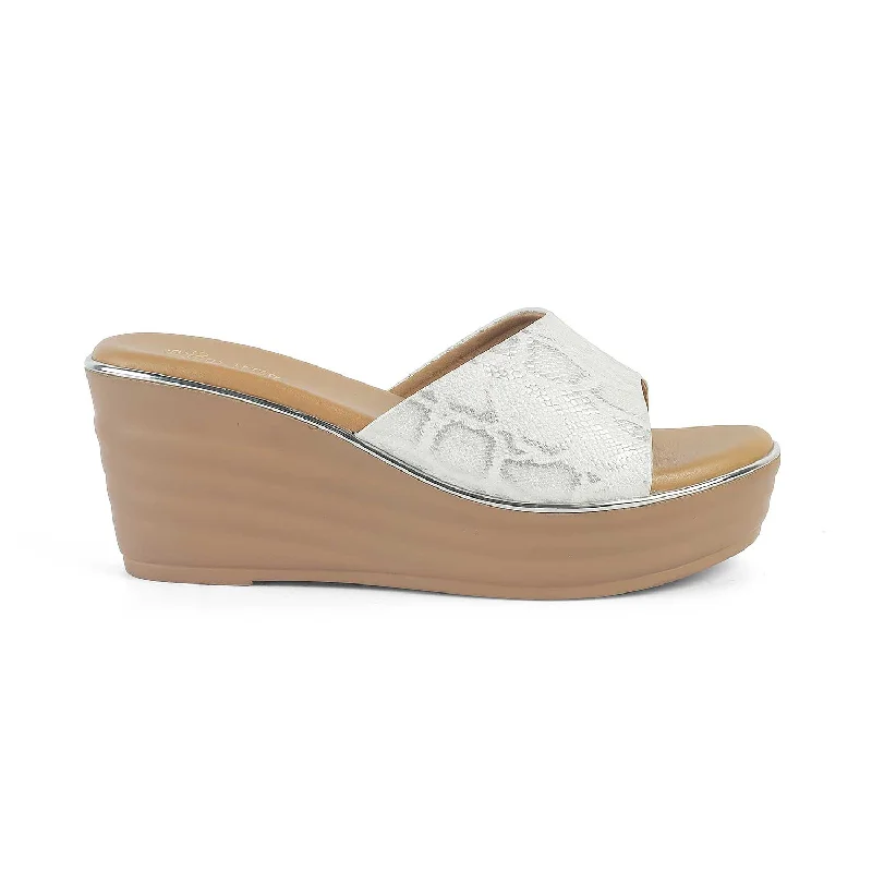 Affordable selection Tresmode Avda White Women's Dress Wedge Sandals