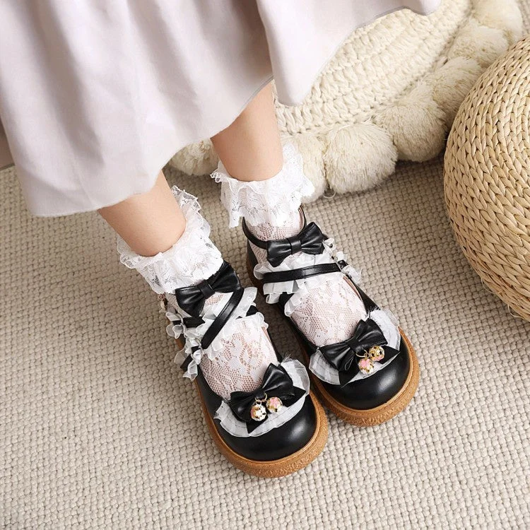 Wearable At Home Or Out Women's Bow Tie Mary Janes Shoes