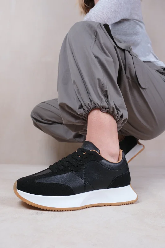 Low-key Luxury METRO RUNNER SNEAKERS TRAINERS IN BLACK SUEDE