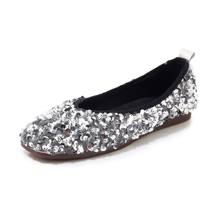 Sports Jacket Women's Lightweight Bling Bling Sequins Slip on Flats Shoes