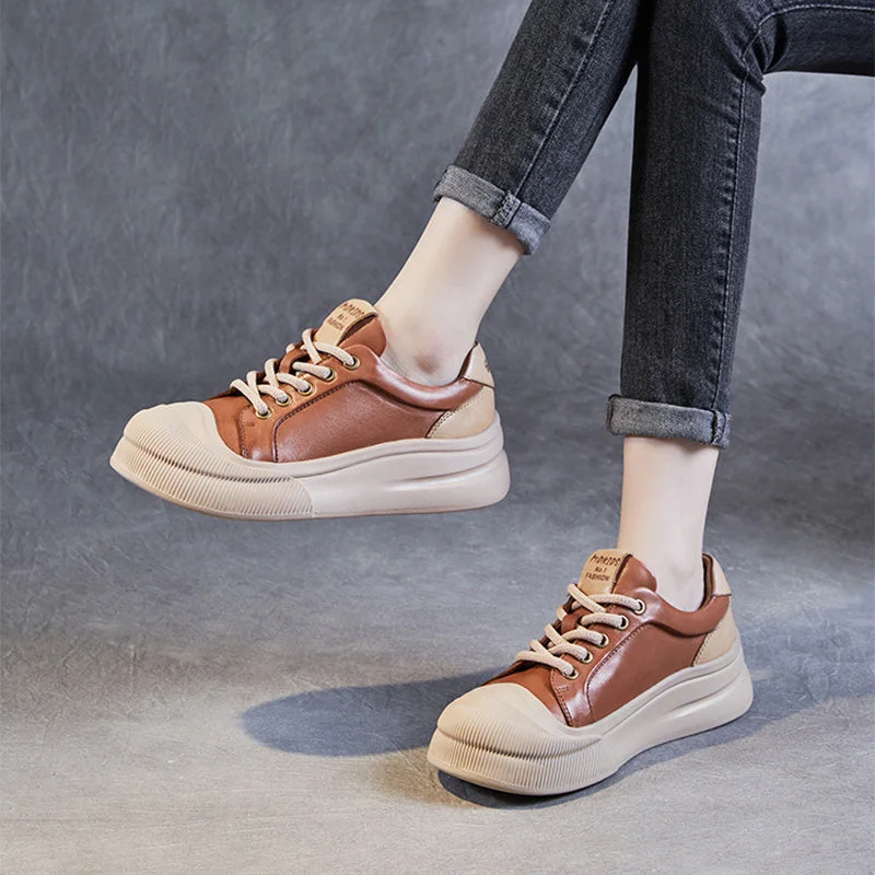 Dynamic Fashion Women Stylish Leather Thick Soled Casual Shoes