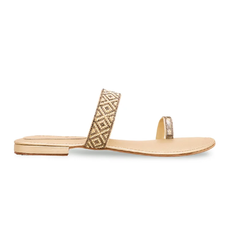 Comfortable down Golden Fancy Chappal FN0687