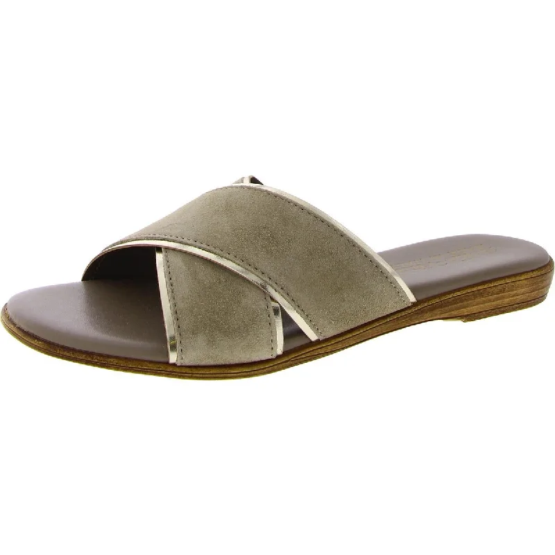 Advanced Customization Bella Vita Womens Tab-Italy Faux Suede Flat Slide Sandals