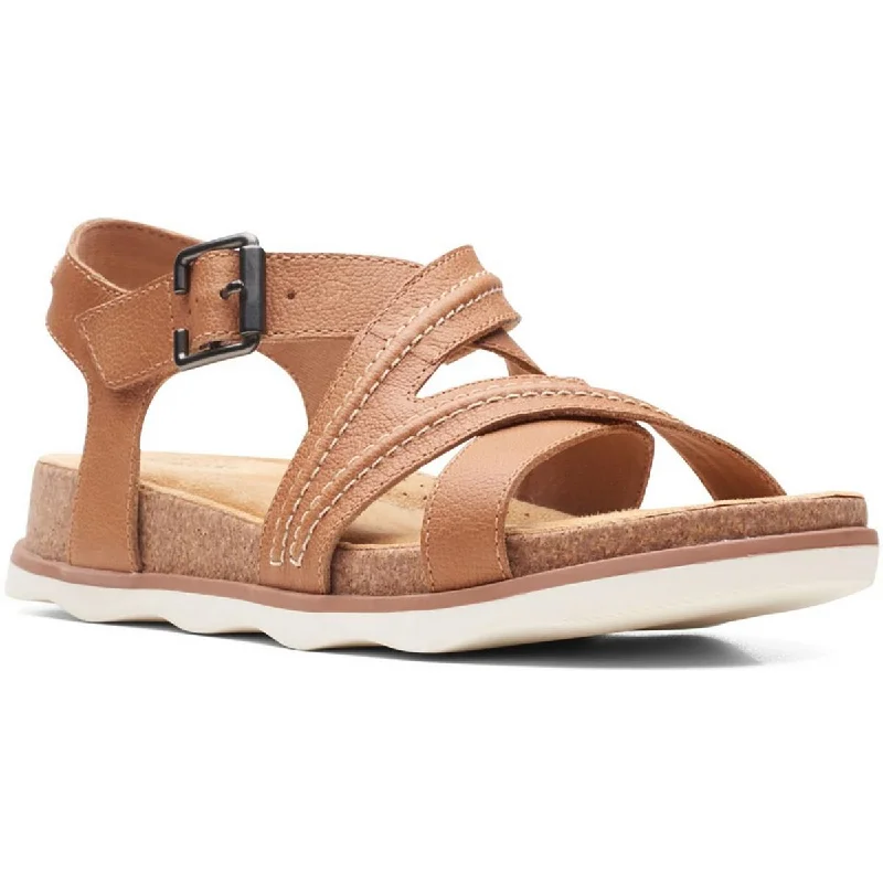 Celebrity Style Clarks Womens Brynn Ave Leather Slingback Strappy Sandals