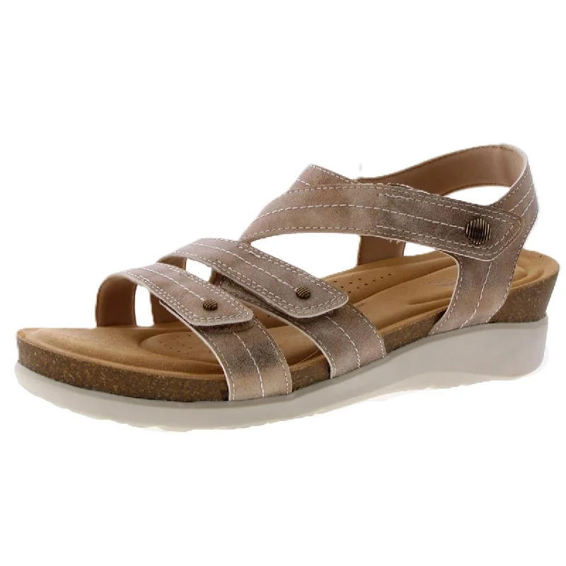 Wandering freely Clarks Womens Calenne Clara Faux Leather Wedge Ankle Strap