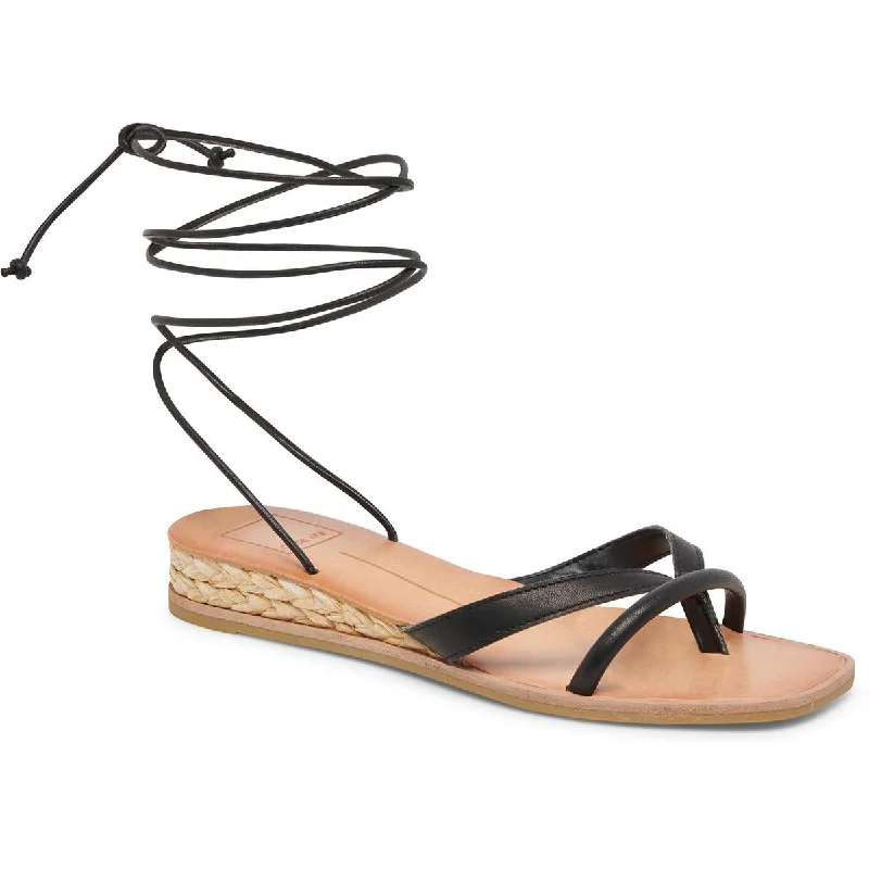 Stand-up collar design Dolce Vita Womens PRAX Leather Wedge Heel Thong Sandals