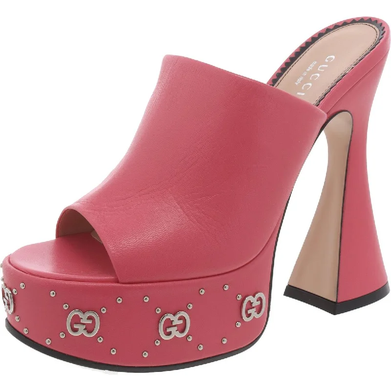 Sports Functional Style Gucci Womens 115MM JANAYA Leather Platform Heels