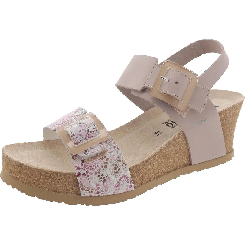 Elegant And Noble Mephisto Womens Leather Open Toe Platform Sandals