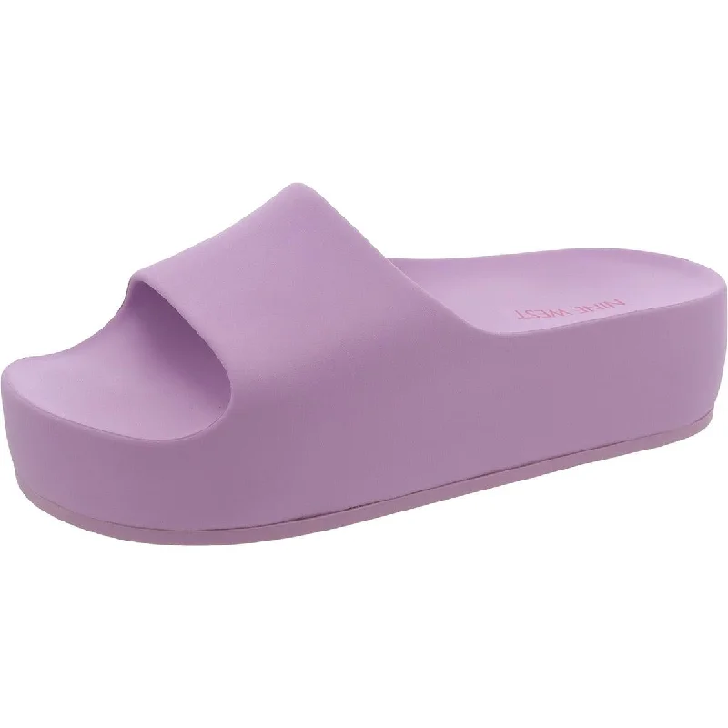 Warm Winter Series Nine West Womens   Round toe Pool Slide Sandals