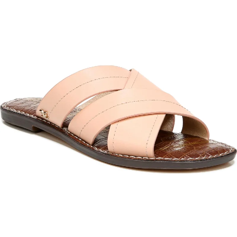 Street Casual Style Sam Edelman Womens Gretch Leather Slip On Slide Sandals