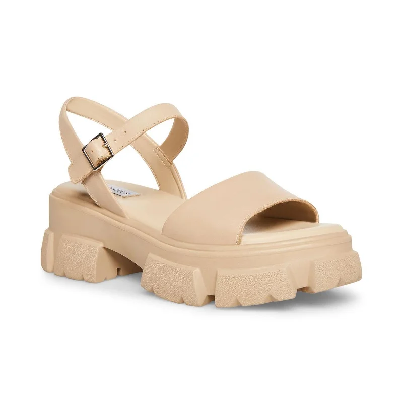 Black And White Style Steve Madden Womens Tazia Leather Block Heel Gladiator Sandals