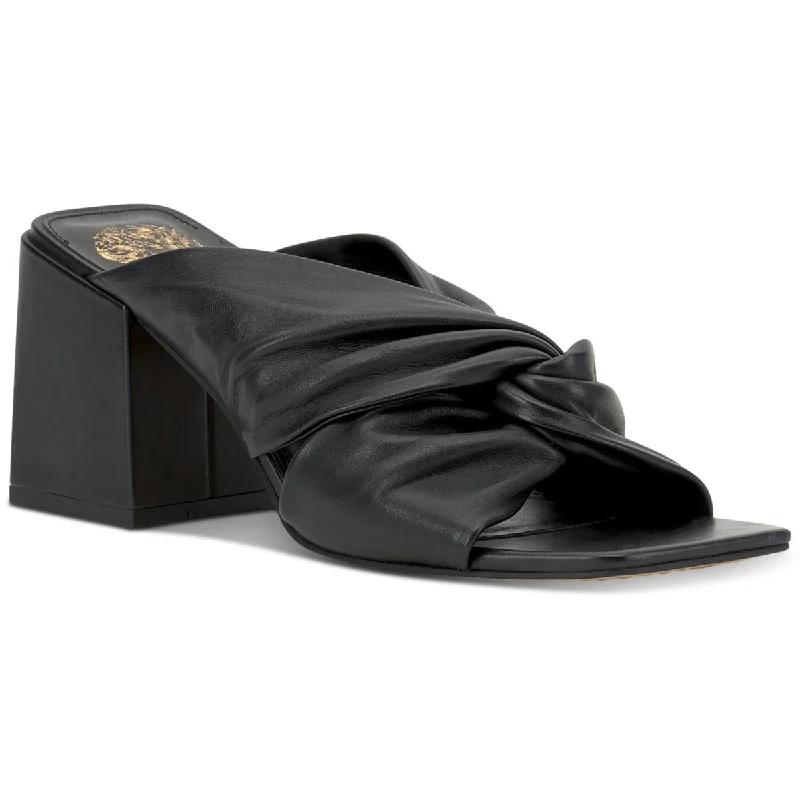 Sports Jumpsuit Vince Camuto Womens Jenabie Leather Knot-Front Mule Sandals
